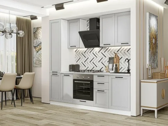 Кухонный гарнитур кухня 2,3 метра Нео-02 2140*2300*600 Grey Silk